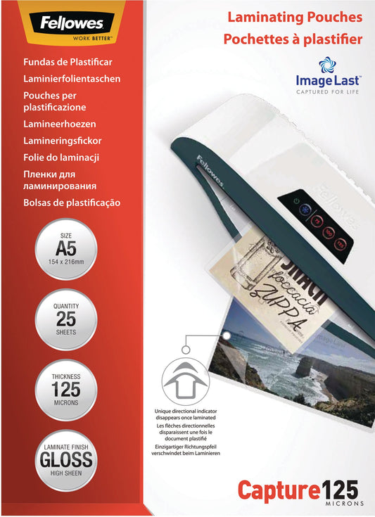 FELLOWES Laminiertasche A5 5396101 glanz, 125my 25 Stk Idealshop