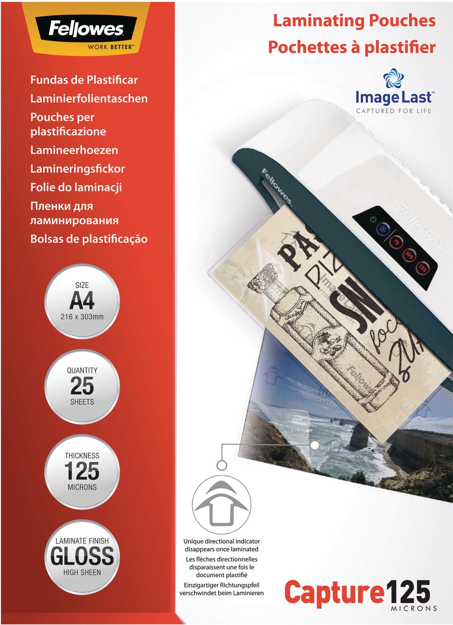 FELLOWES Laminiertasche A4 5396301 glanz, 125my 25 Stk Idealshop