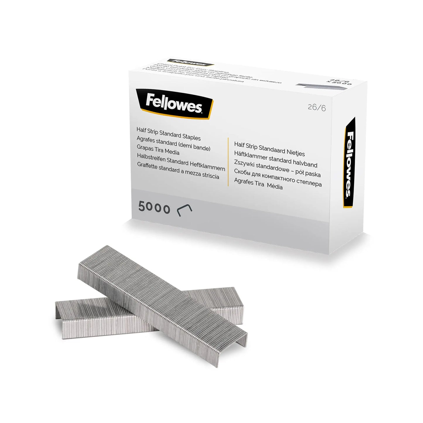 FELLOWES Heftklammern 26/6 mm 5117601 Halbstreifen 5000 STK Idealshop