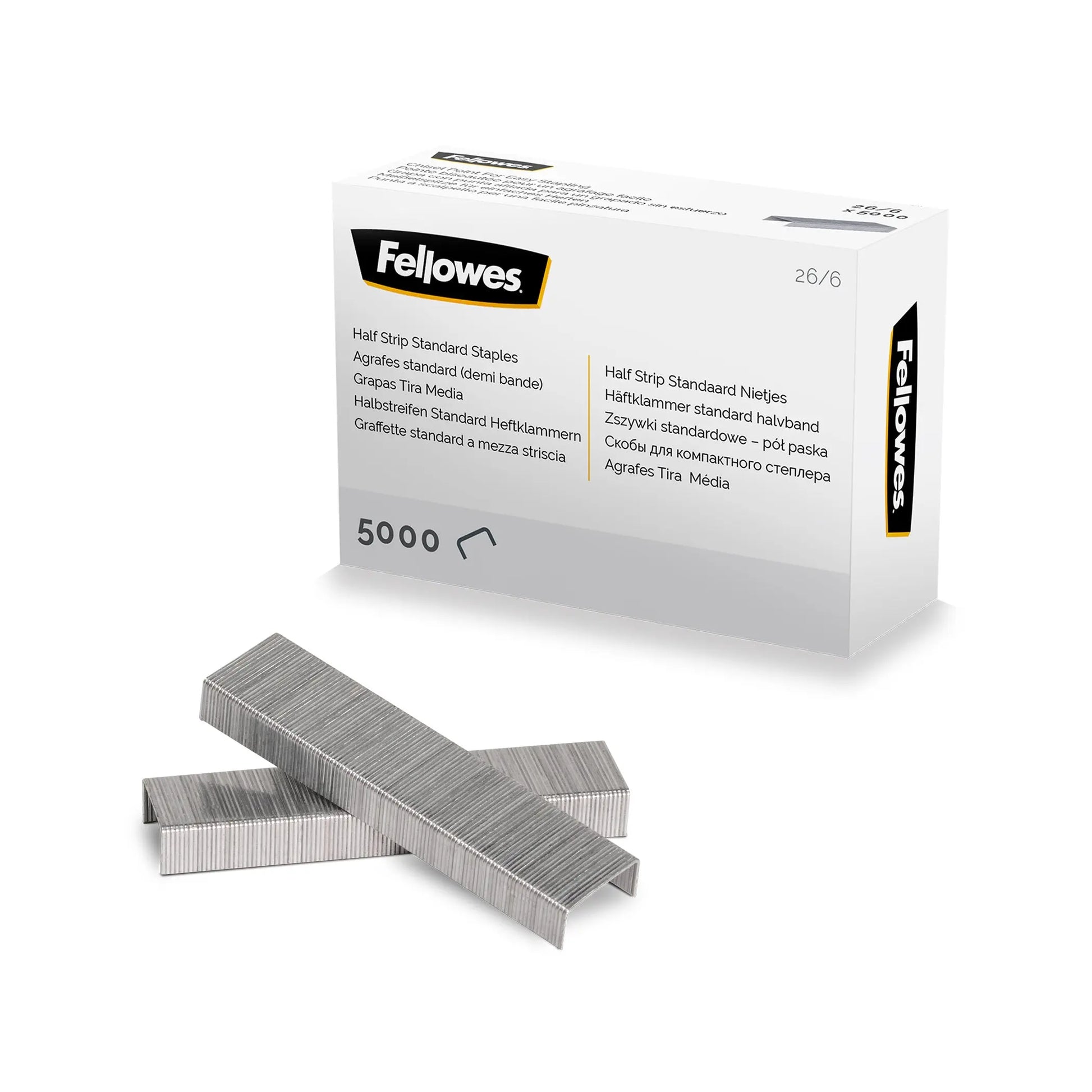 FELLOWES Heftklammern 26/6 mm 5117601 Halbstreifen 5000 STK Idealshop