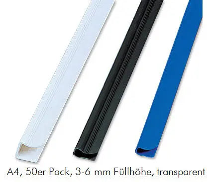 FELLOWES Klemmschiene A4 5383401 transparent 3-6mm, 50 Stück Idealshop
