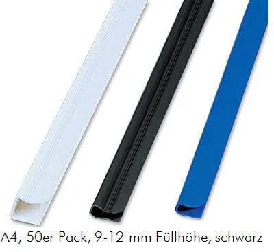 FELLOWES Klemmschiene A4 5384001 schwarz 9-12mm, 50 Stück Idealshop