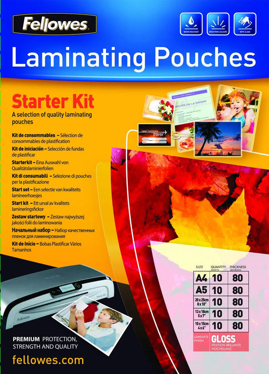 FELLOWES Laminier Starter Kit 5328102 80my, 50 Stück Idealshop