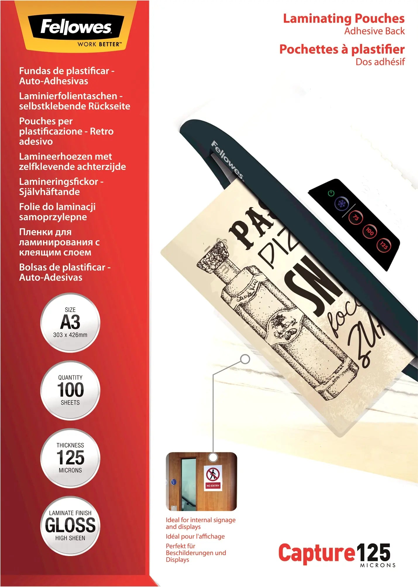 FELLOWES  Laminierfolien Capture125g A3 Idealshop
