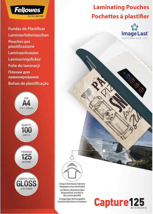 FELLOWES Laminiertasche 216x303mm 5307407 glanz, 125my 100 Stk Idealshop
