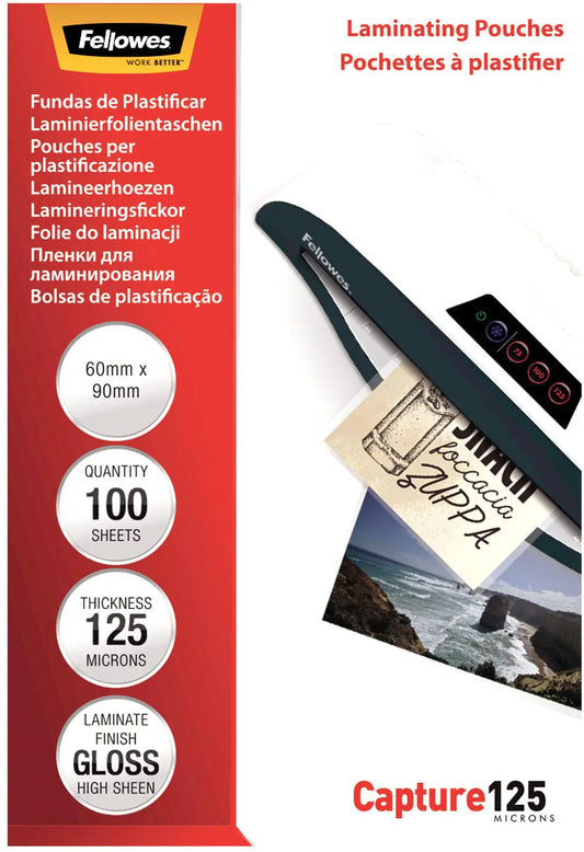 FELLOWES Laminiertasche 60x90mm 5397402 glanz, 125my 100 Stk Idealshop
