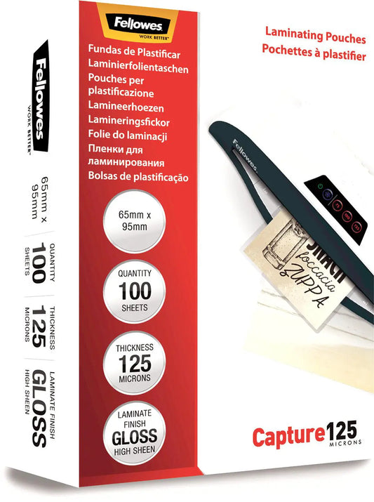 FELLOWES Laminiertasche 65x95mm 5306702 glanz, 125my 100 Stk Idealshop