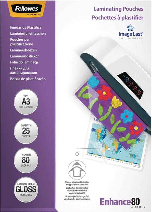 FELLOWES Laminiertasche A3 5396403 glanz, 80my 25 Stk Idealshop