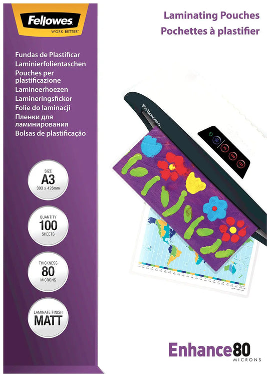 FELLOWES Laminiertasche A3 5452003 matt, 80my 100 Stk Idealshop