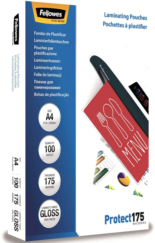 FELLOWES Laminiertasche A4 5308703 glanz, 175my 100 Stk Idealshop
