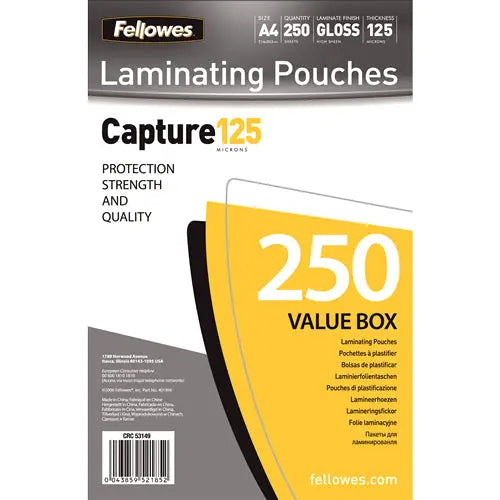 FELLOWES Laminiertasche A4 5314903 glanz, 125my 250 Stk Idealshop