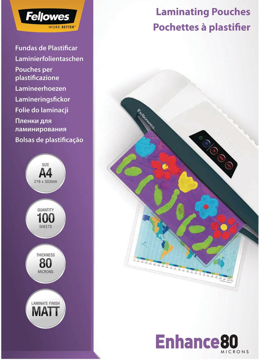 FELLOWES Laminiertasche A4 5452103 matt, 80my 100 Stk Idealshop