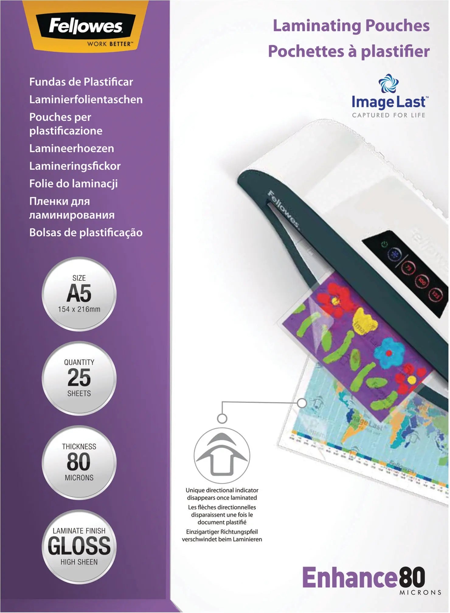 FELLOWES Laminiertasche A5 5396003 glanz, 80my 25 Stk Idealshop