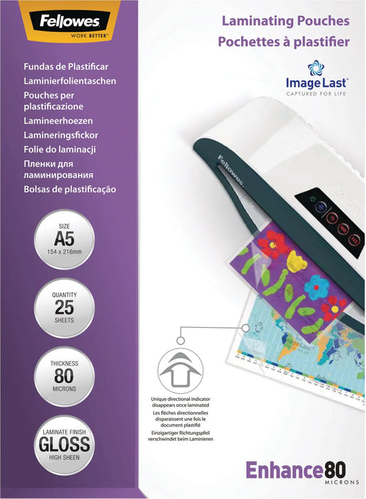 FELLOWES Laminiertasche A5 5396003 glanz, 80my 25 Stk Idealshop