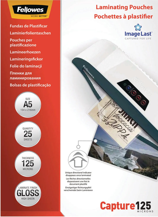 FELLOWES Laminiertasche A5 5396101 glanz, 125my 25 Stk Idealshop