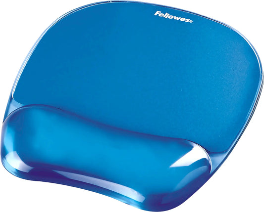 FELLOWES Mausmatte Crystals 9114120 blau, mit Handgelenkauflage Idealshop