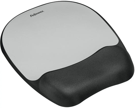 FELLOWES Mausmatte Memory Foam 9175801 silber, mit Handgelenkauflage Idealshop