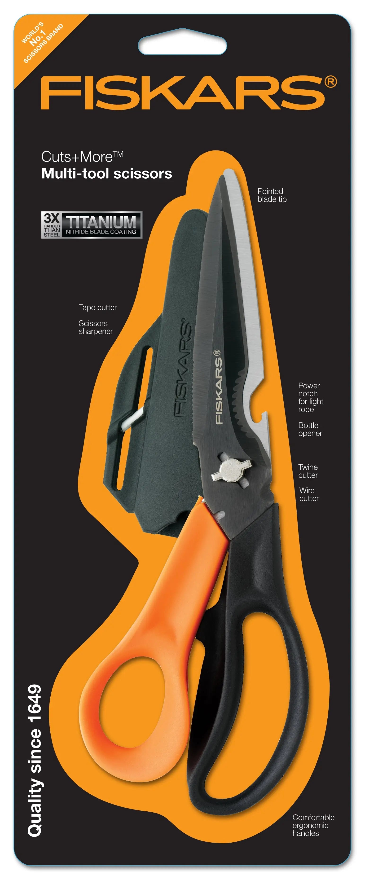 FISKARS Mehrzweckschere 23cm 1000809 orange/schwarz, Rechtshänder Idealshop