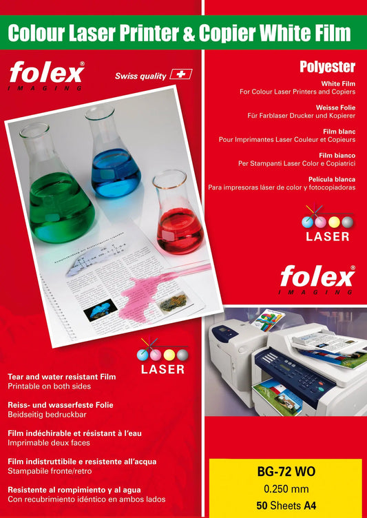 FOLEX Laser-Folie A4 BG-72WO 250my 50 Blatt Idealshop