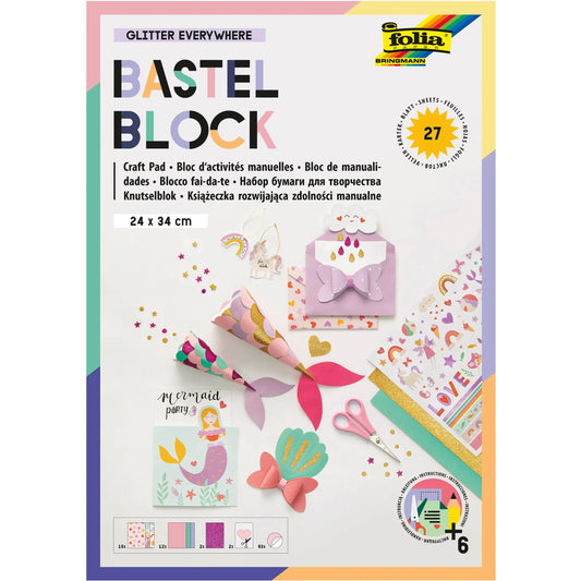 FOLIA Bastelblock Glitter 49102 Everywhere ink. Anleitung Idealshop