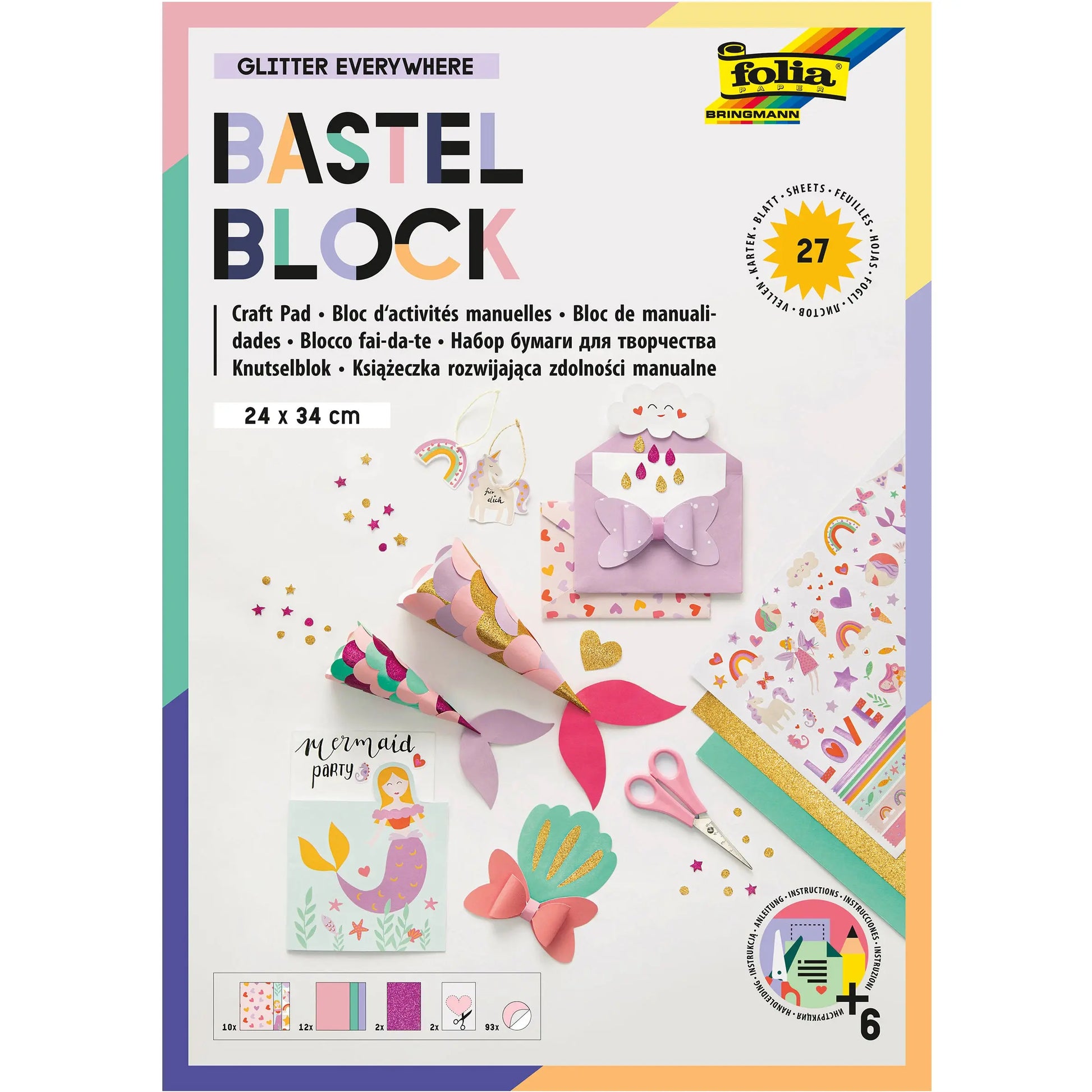 FOLIA     Bastelblock Glitter Idealshop