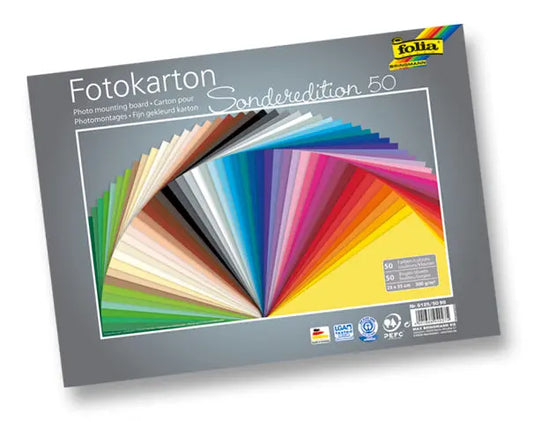 FOLIA Fotokarton 25x35cm 6125/50 99 300g, ass. Idealshop
