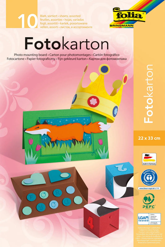 FOLIA Fotokartonblöcke A4 606 300g, farbig ass. 10 Blatt Idealshop