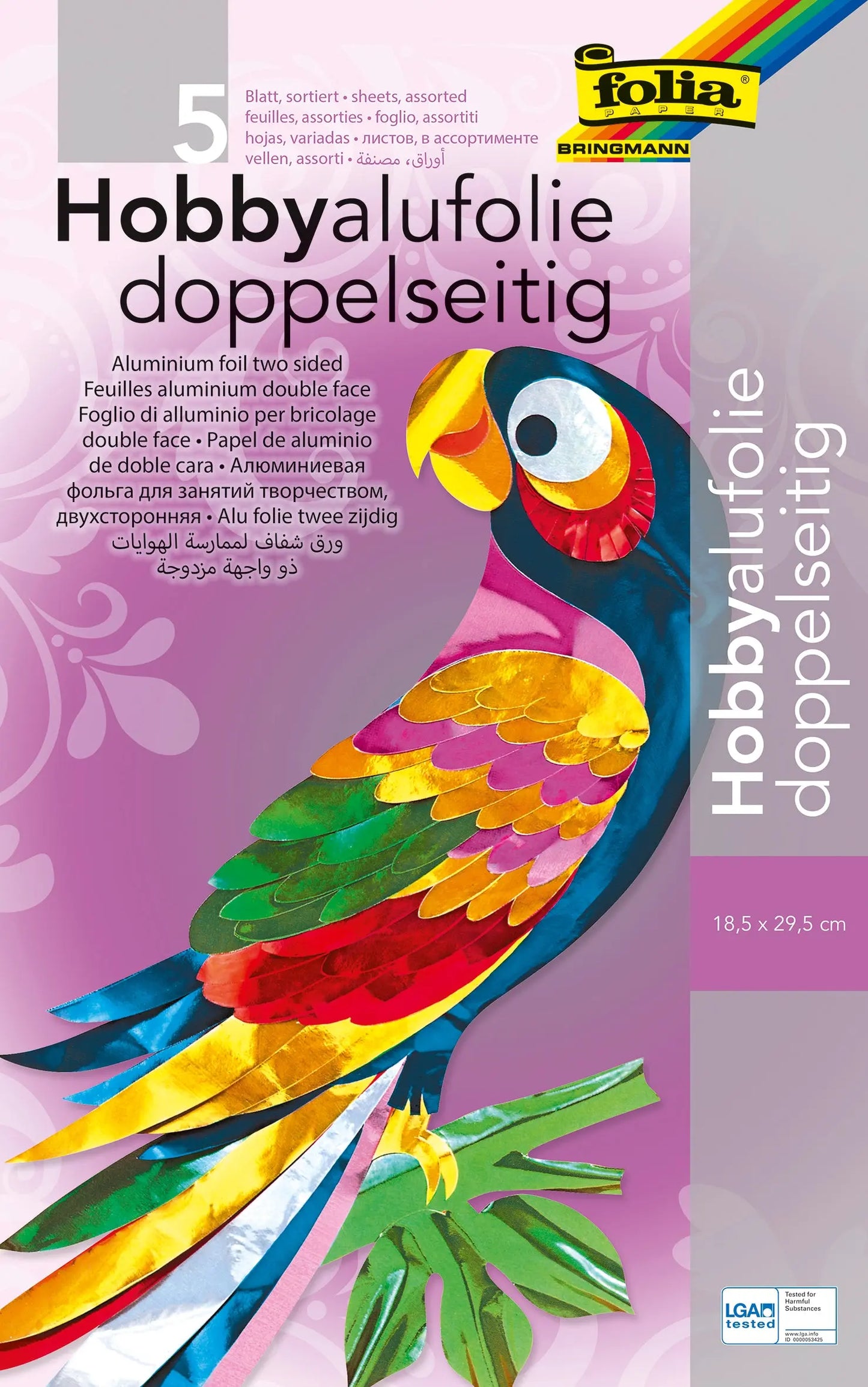 FOLIA Hobbyalufolie 18x29.5cm 500 ass. doppelseitig 5 Blatt Idealshop