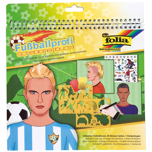 FOLIA Schablonenbuch Fussballprofi 41205 gross, 5 Stück, 36 Seiten Idealshop