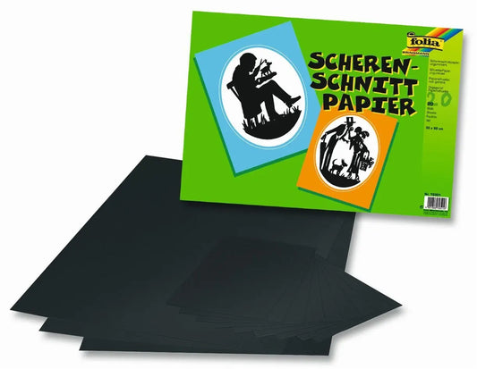 FOLIA Scherenschnittpapier 35x50cm 70301  80g , schwarz Idealshop