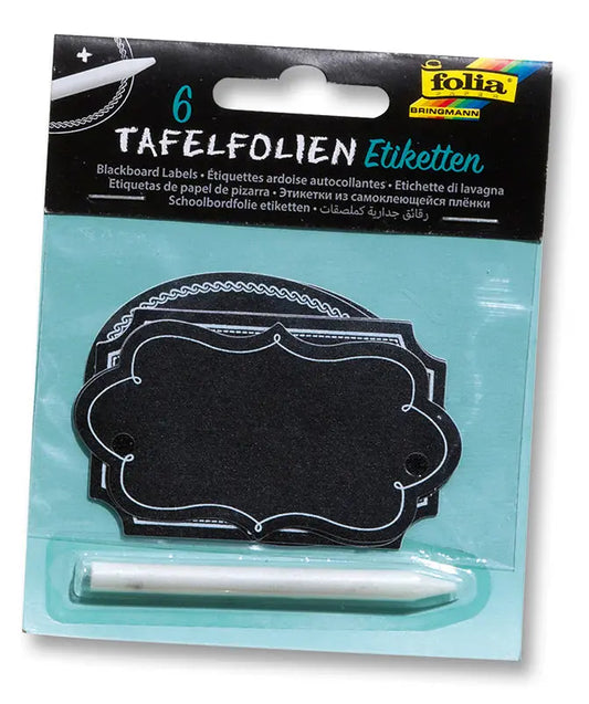 FOLIA Tafelfolie Etiketten 85x50mm 39201 mit Specksteinstift Idealshop