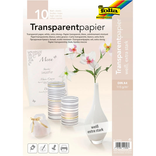 FOLIA Transparentpapier 87400 unifarbig weiss Idealshop