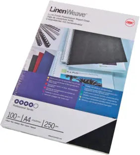 GBC Karton Linenweave A4 CE050010 schwarz, 250g 100 Stück Idealshop