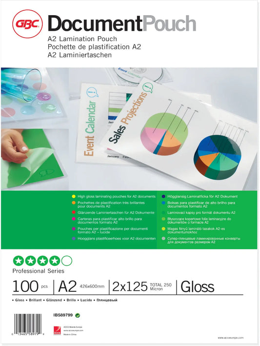GBC Laminiertasche A2 IB589799 matt, 125my 100 Stk Idealshop