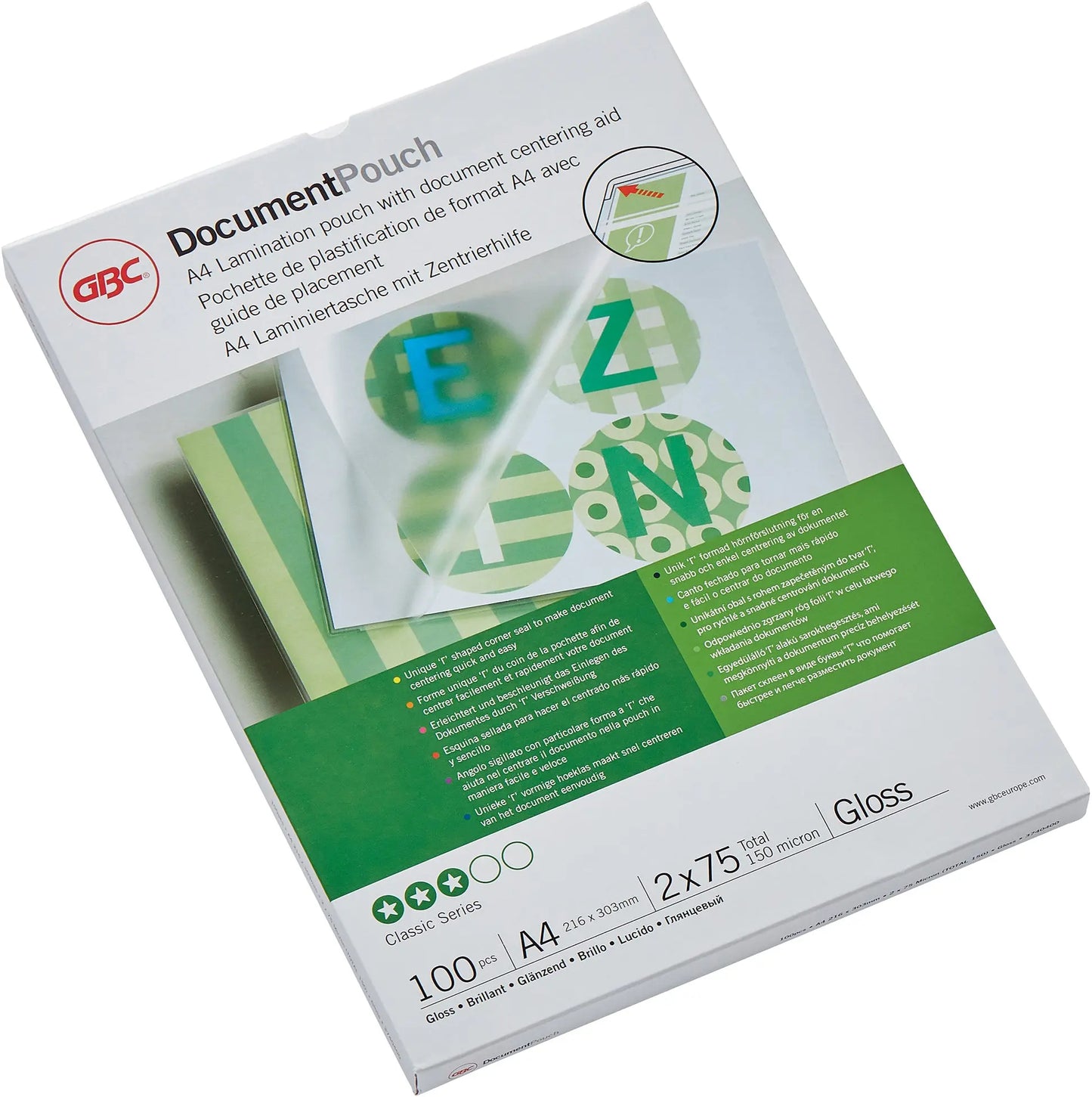 GBC Laminiertasche A4 3740400 glanz, 75my 100 Stk Idealshop