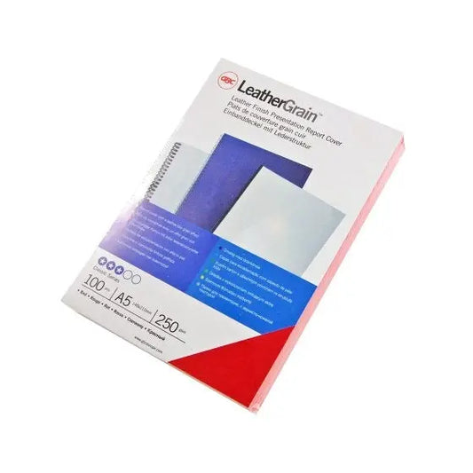 GBC LeatherGrain Umschlag A5 4400015 weiss 100 Stück Idealshop