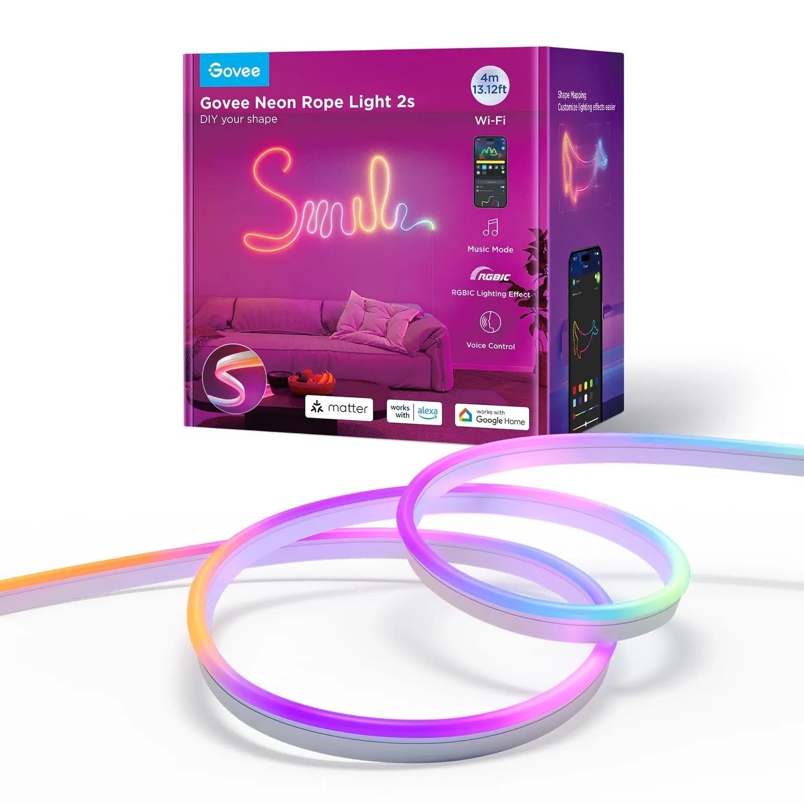 GOVEE Neon Rope Light 2 4m H61D4C01 weiss Idealshop