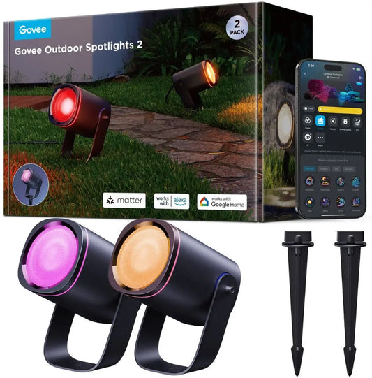GOVEE Outdoor Spotlights 2 2 Stück H7093311 schwarz, Matter Idealshop