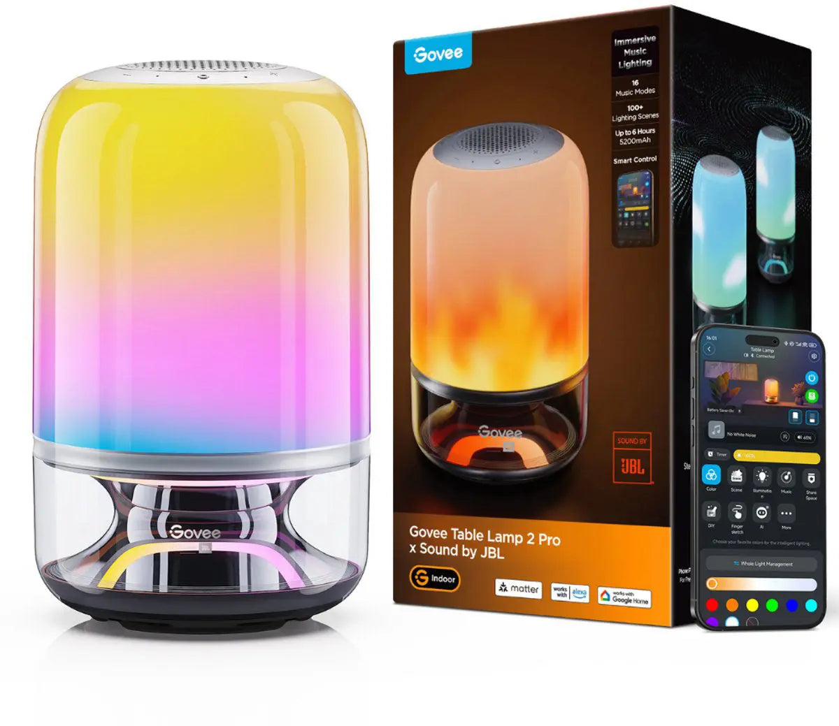 GOVEE Tischleuchte 2 Pro H60200F1 mit Lautsprecher by JBL Idealshop