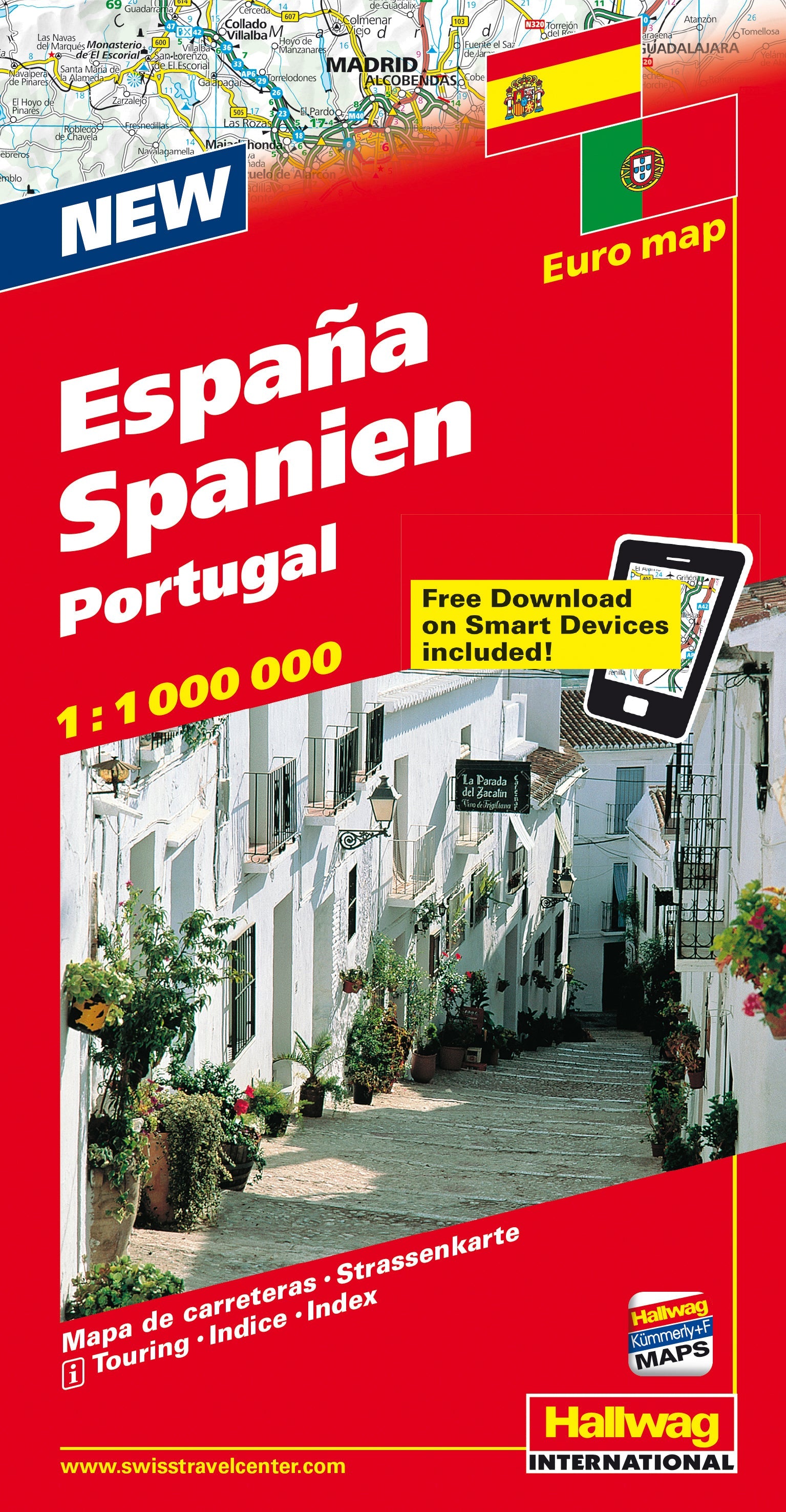 HALLWAG Strassenkarte 3-8283-1080- Spanien-Portugal 1:1 Mio. Idealshop