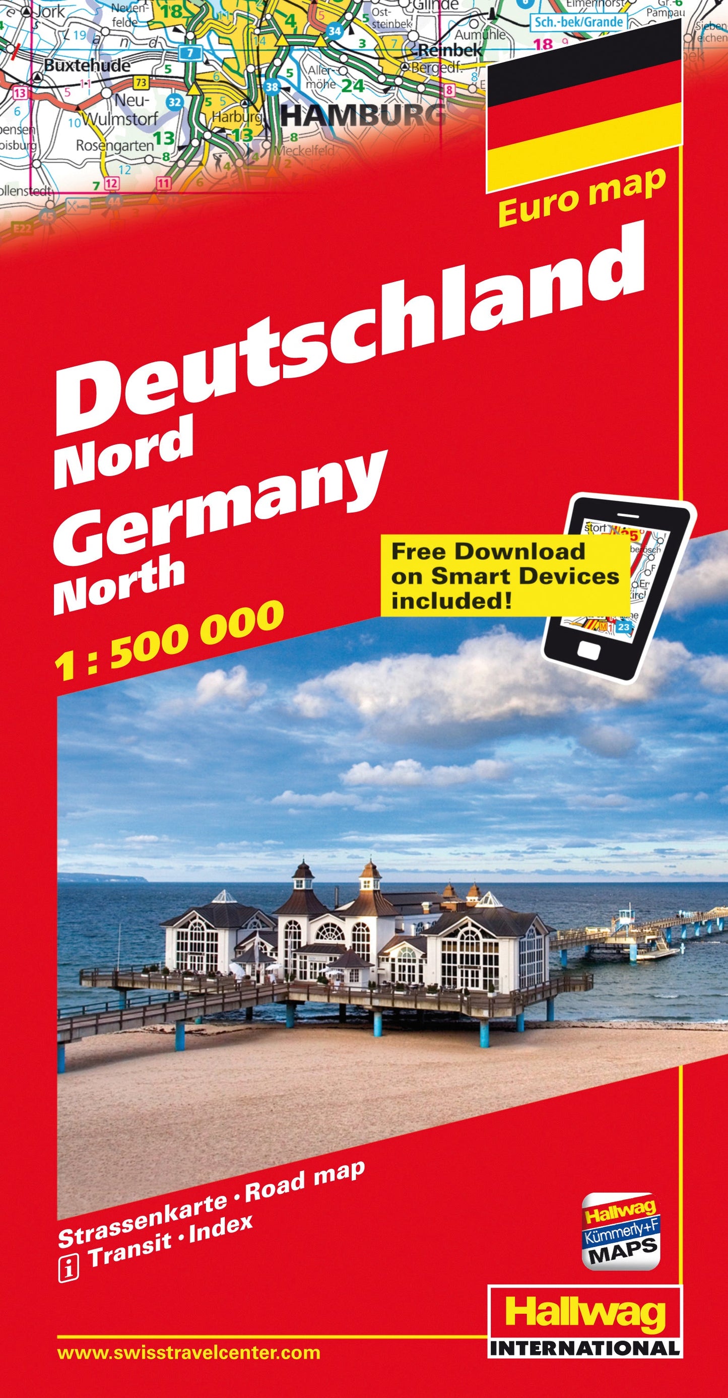 HALLWAG Strassenkarte 828309449 Deutschland Nord 1:500'000 Idealshop