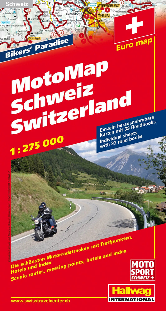 HALLWAG MotoMap 382830972 Schweiz 1:275'000 Idealshop