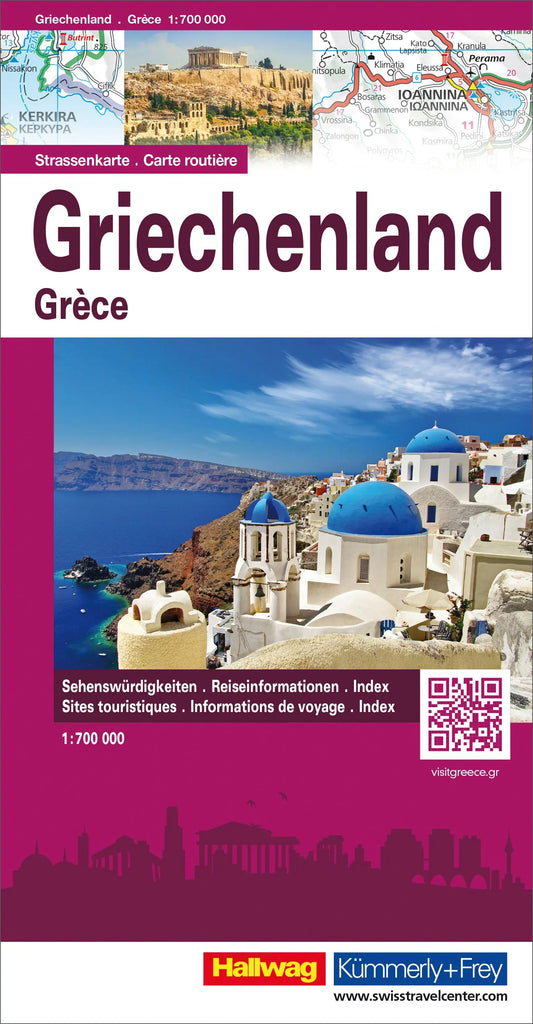 HALLWAG Strassenkarte 382830022 Griechenland 1:800'000 Idealshop