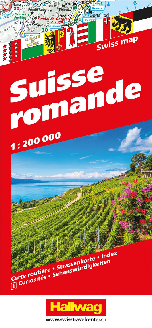 HALLWAG Strassenkarte 382830628 Suisse Romande 1:200'000 Idealshop