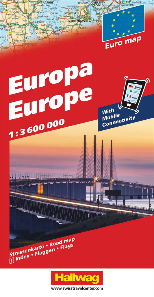 HALLWAG Strassenkarte 382830993 Europa (Dis/BT) 1:3,6 Mio. Idealshop