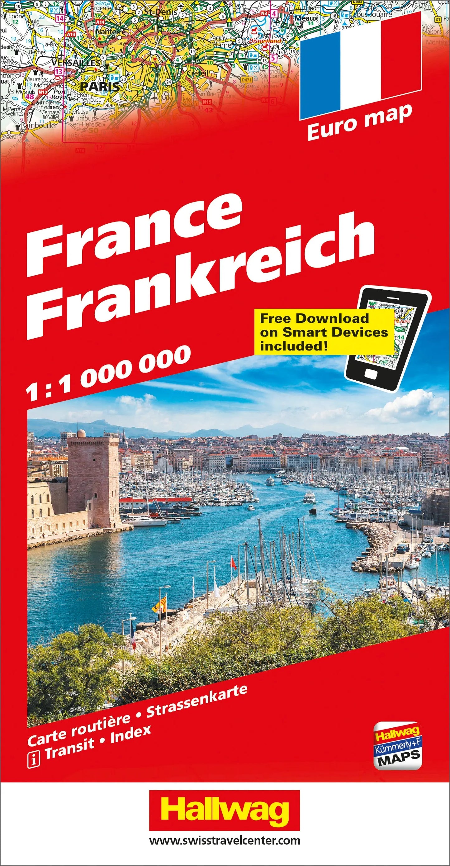 HALLWAG Strassenkarte 382831047 Frankreich (Dis/BT) 1:1 Mio. Idealshop