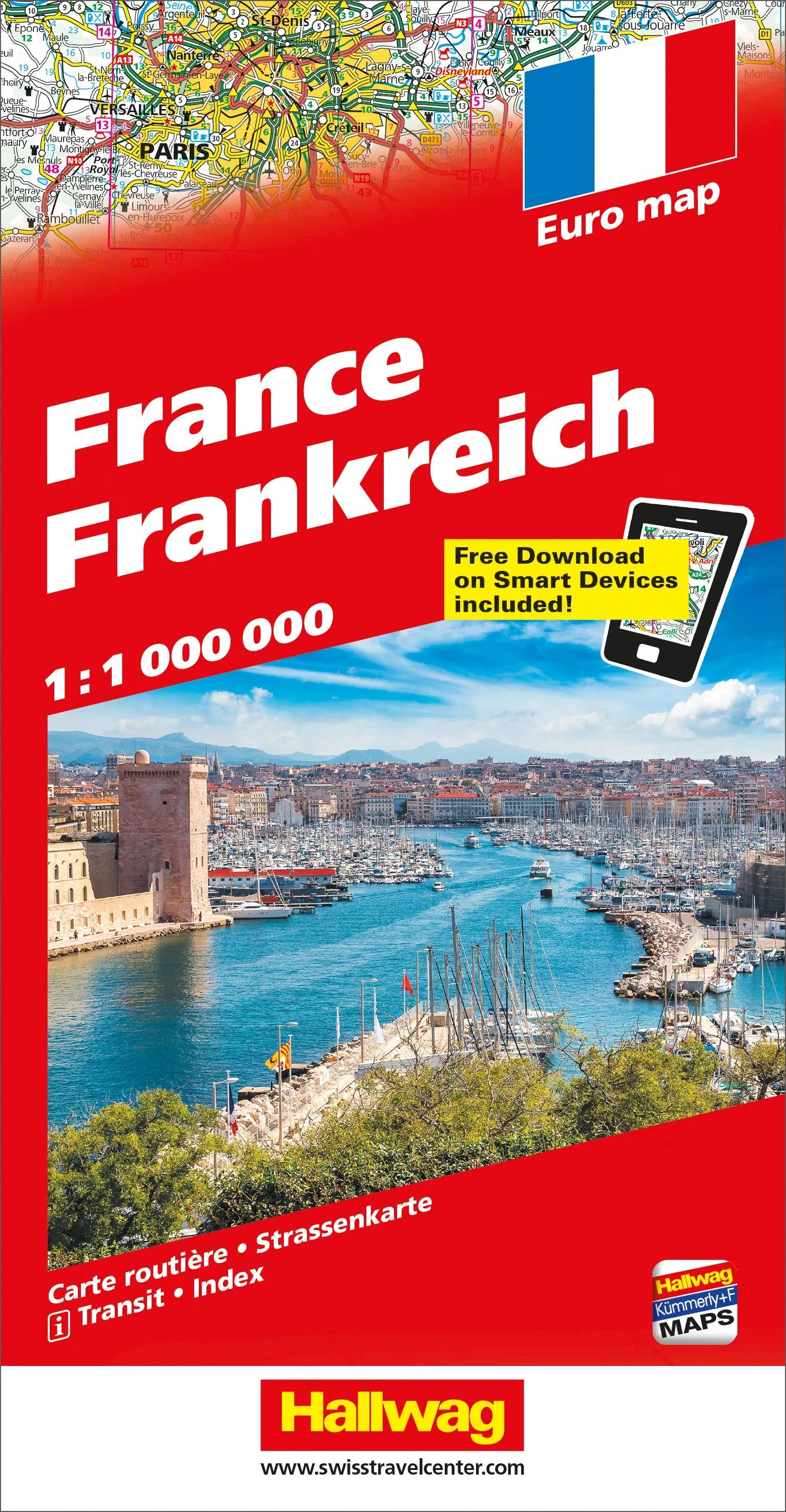 HALLWAG Strassenkarte 382831047 Frankreich (Dis/BT) 1:1 Mio. Idealshop