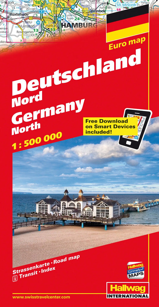 HALLWAG Strassenkarte 828309449 Deutschland Nord 1:500'000 Idealshop