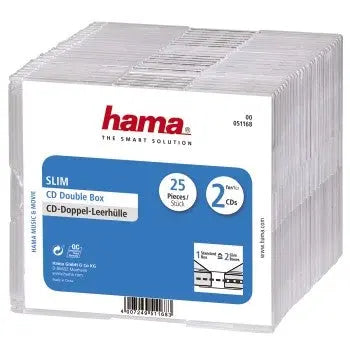 HAMA CD Leerhülle Slim Double 51168 25-er Pack transparent Idealshop