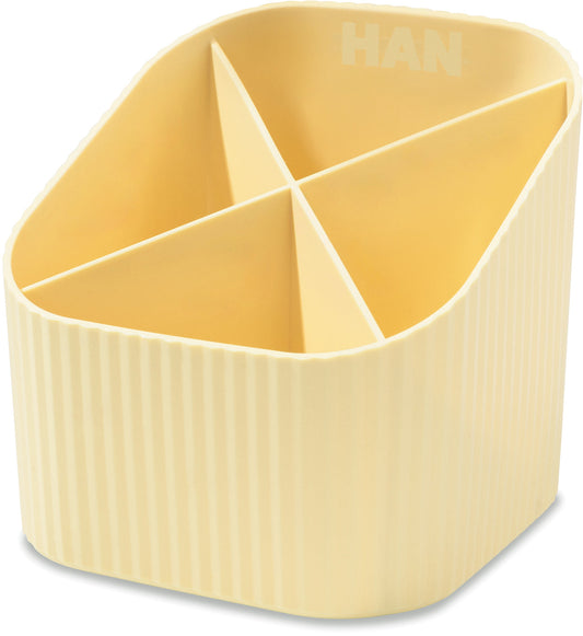 HAN Stifteköcher Re-X-LOOP 2.74 pastellgelb 4 Fächer Idealshop